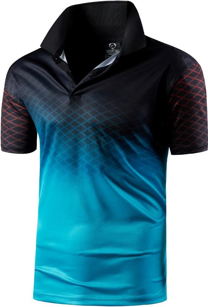 jeansian Men's Sport Outdoor Quick Dry Fit Short Sleeves Polo Tee Shirt Tshirt T-Shirt Tops Golf Tennis Bowling LSL195