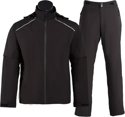 K.E.J. Golf Rain Jacket for Men Waterproof Raincoat Lightweight Jacket Golf Suit for Hiking Cycling Running Camping Traveling
