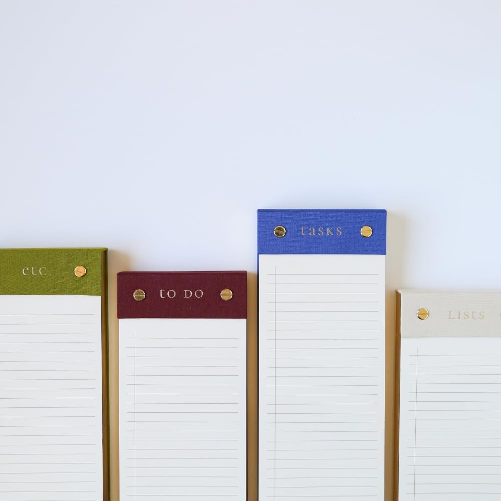 Graphique Post-Bound List Pad Luxe Collection, Perforated Sheets To-Do Notepad, Hardcover Binding, Gold Foil Embossing, 100 Pages, 4” x 9.75”, Plum Red