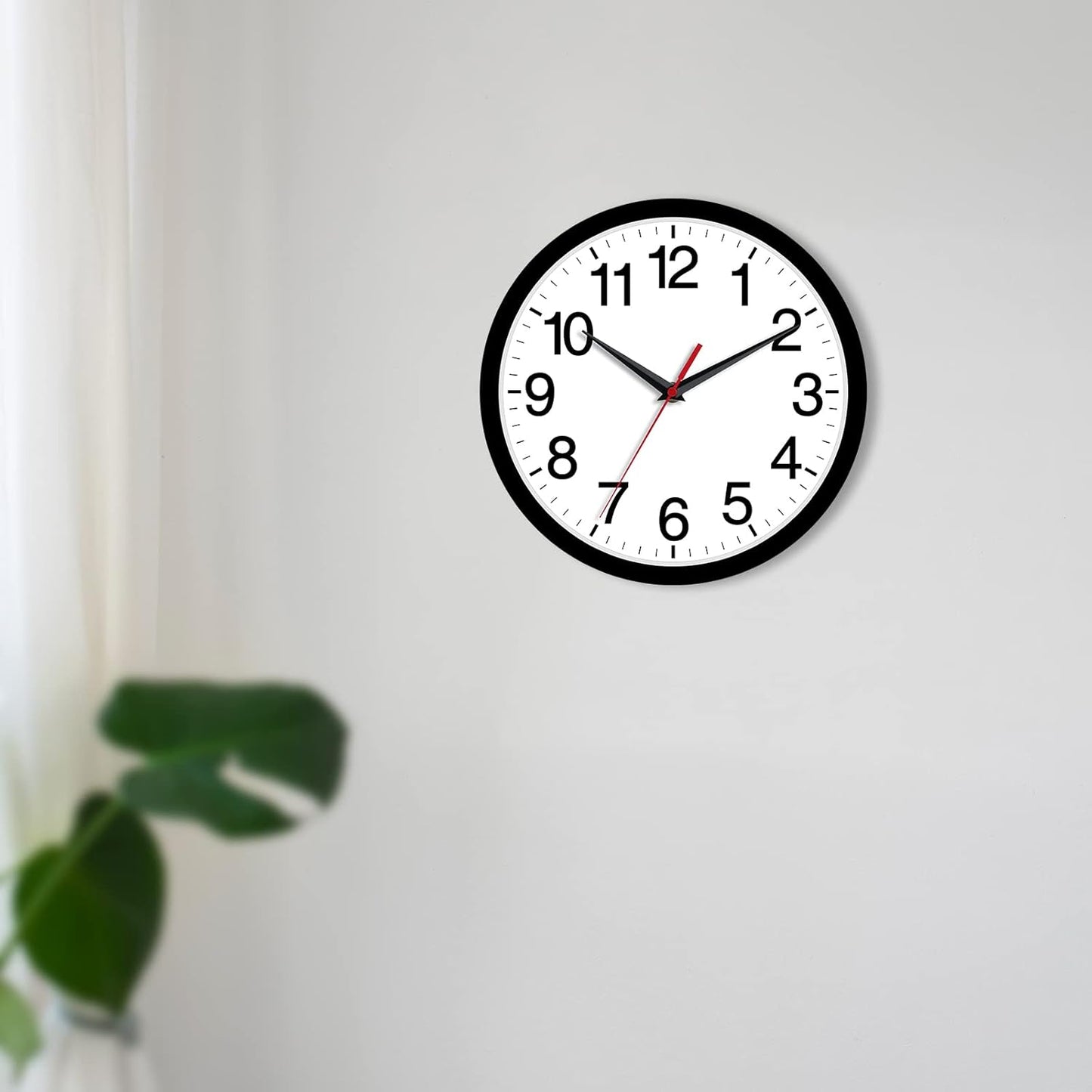 Wall Clock Modern 8 Inch Battery Operated Silent Non Ticking Small Analog Clock for Living Room Office Home Bedroom Kitchen Bathroom(Black)