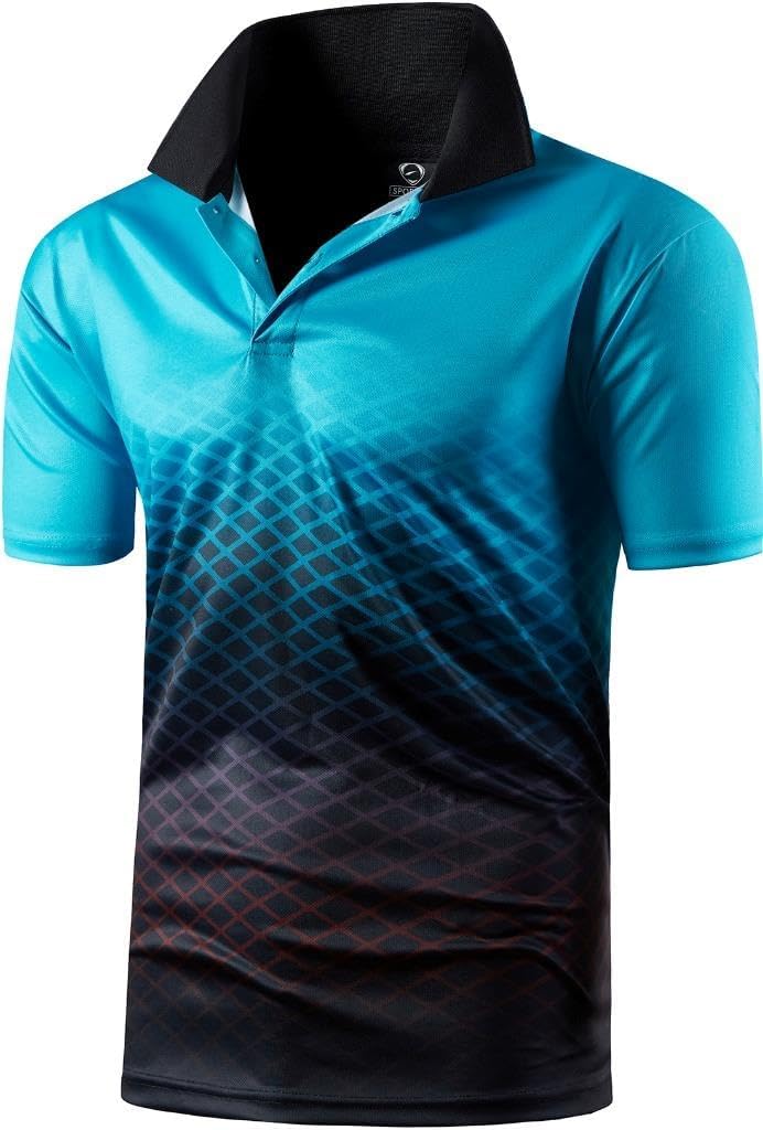 jeansian Men's Sport Outdoor Quick Dry Fit Short Sleeves Polo Tee Shirt Tshirt T-Shirt Tops Golf Tennis Bowling LSL195