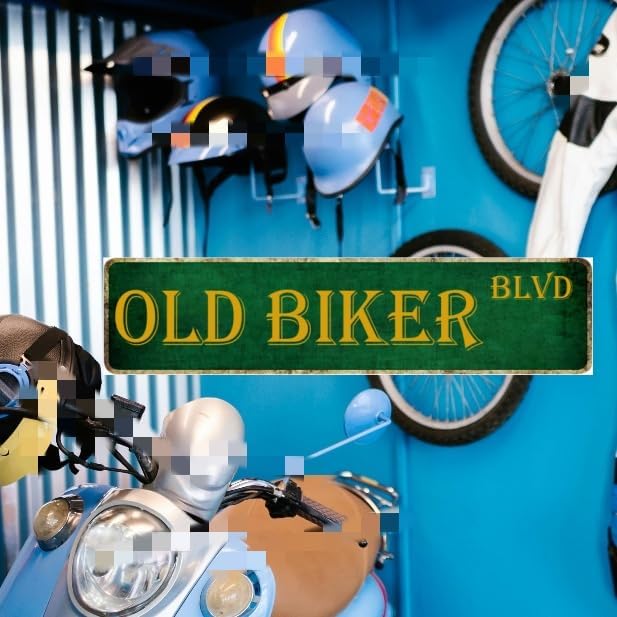 Motorcycle Gifts For Men Man Cave Decor Old Biker Blvd Metal Sign Best Gifts For Motorcycle Riders Garage Signs For Men 4x16 Inch