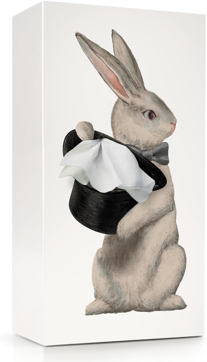 Magic Rabbit Tissue Box - Whimsical Magician Hat Illusion Design from The Creators of Flying Skirt®, Resin Pop Art, Weighted Metal Base, Premium Gifts & Novelty Home Decor by Spextrum