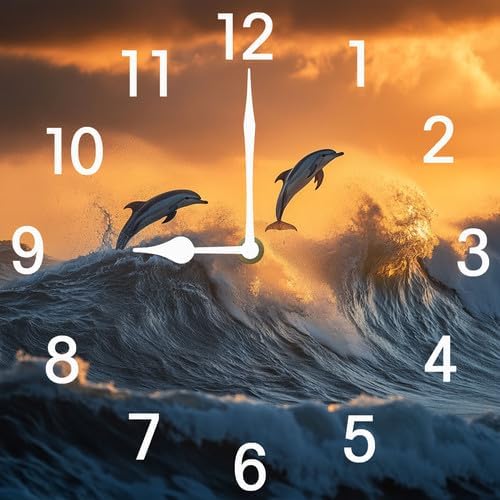 Football Square Clock Silent No Tick Battery Powered Home Decor Wooden Wall Clock for Living Room Kitchen Bathroom Farmhouse 10inch