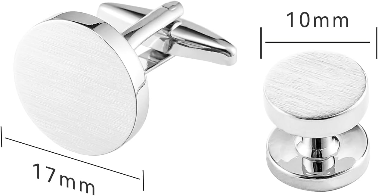 Cufflinks for Men and Tuxedo Shirt Studs Set with Gift Box Stainless Steel Cuff links