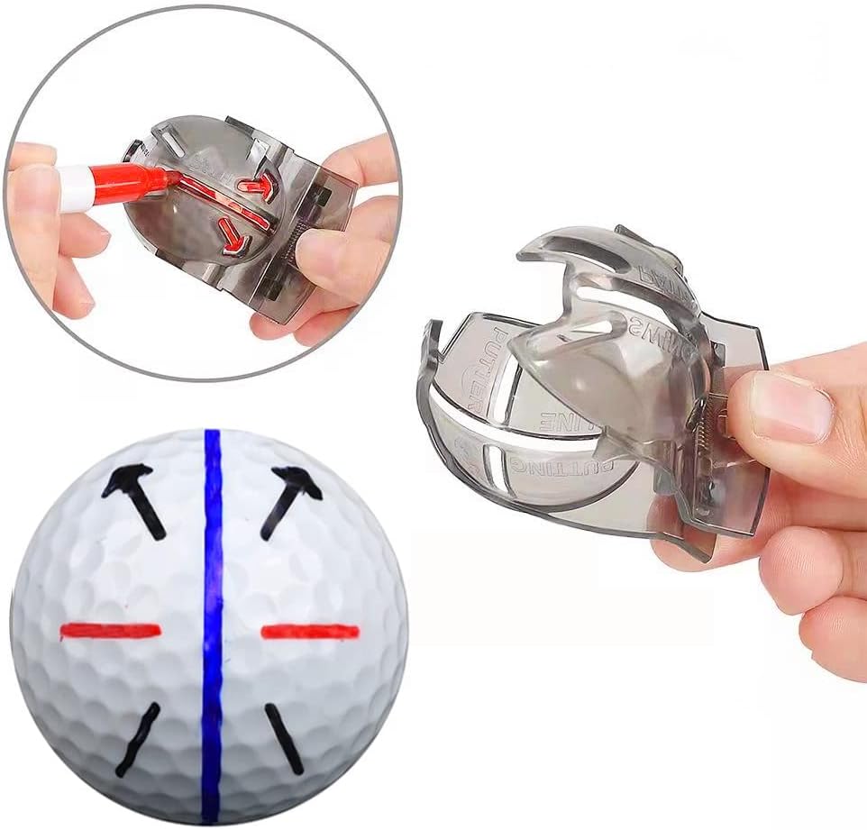 8 Pack Precision Golf Ball Marker, Upgrade Golf Accessories, 4 Golf Ball Marking Stencils and 4 Colors Golf Ball Markers, Golf Ball Line Marker Tool, Golf Ball Alignment and Identification Tool