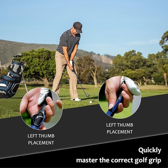 Golf Grip Trainer for Right Hand, Professional Training Aid to Perfect Your Swing Technique and Correct Hand Position, Fits All Standard Golf Clubs for Men and Women Players