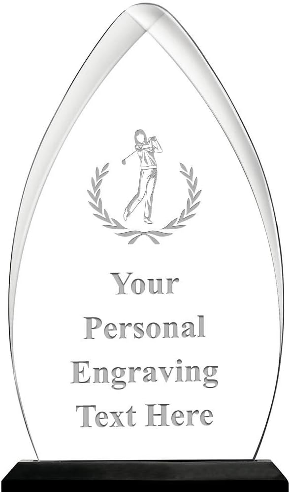 Golf Acrylic Award, 6.75" H Personalized Female Golf Award with Custom Engraving