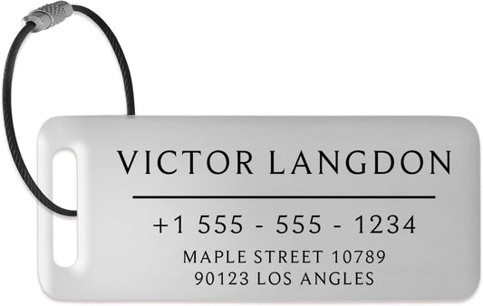Personalized Luggage Tags for Suitcases - Stainless Steel Custom Luggage Tags for Backpacks & Bags, Sturdy, Waterproof & Heavy Duty (Silver / 3" x 1.25")