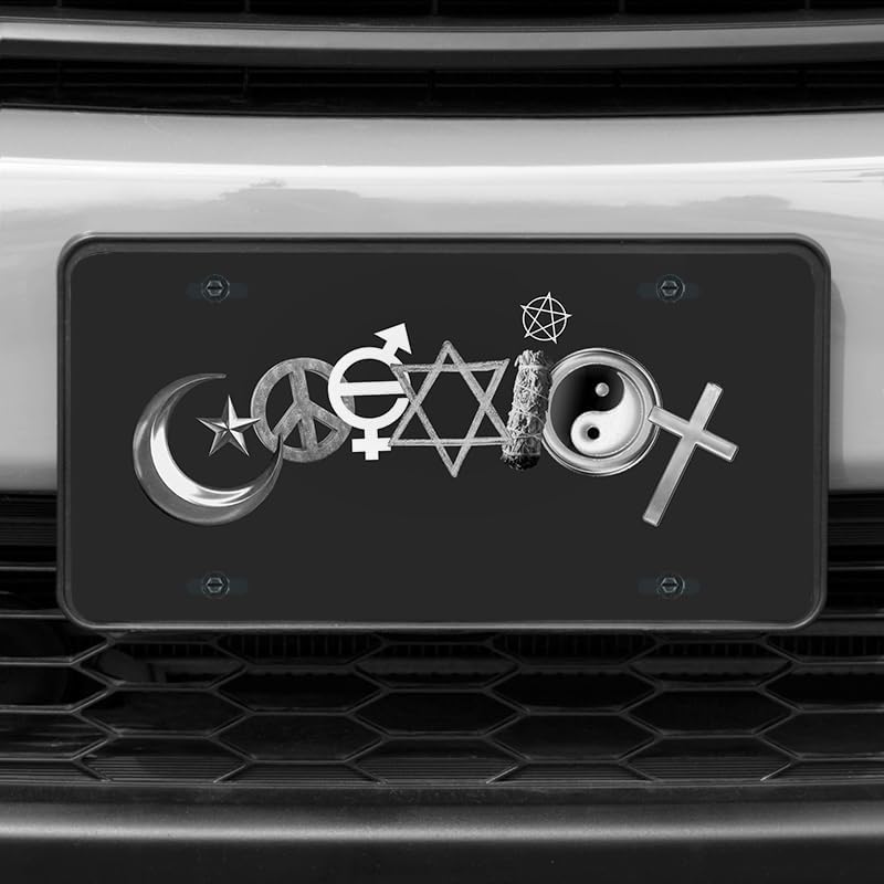 Unique Vanity License Plates | 16 Individual Designs | 3 Sizes (Automobile, Golf Cart, Motorcycle/Bike) | Made in U.S.A. | Custom Car Tags (Coexist, Standard (12" x 6"))