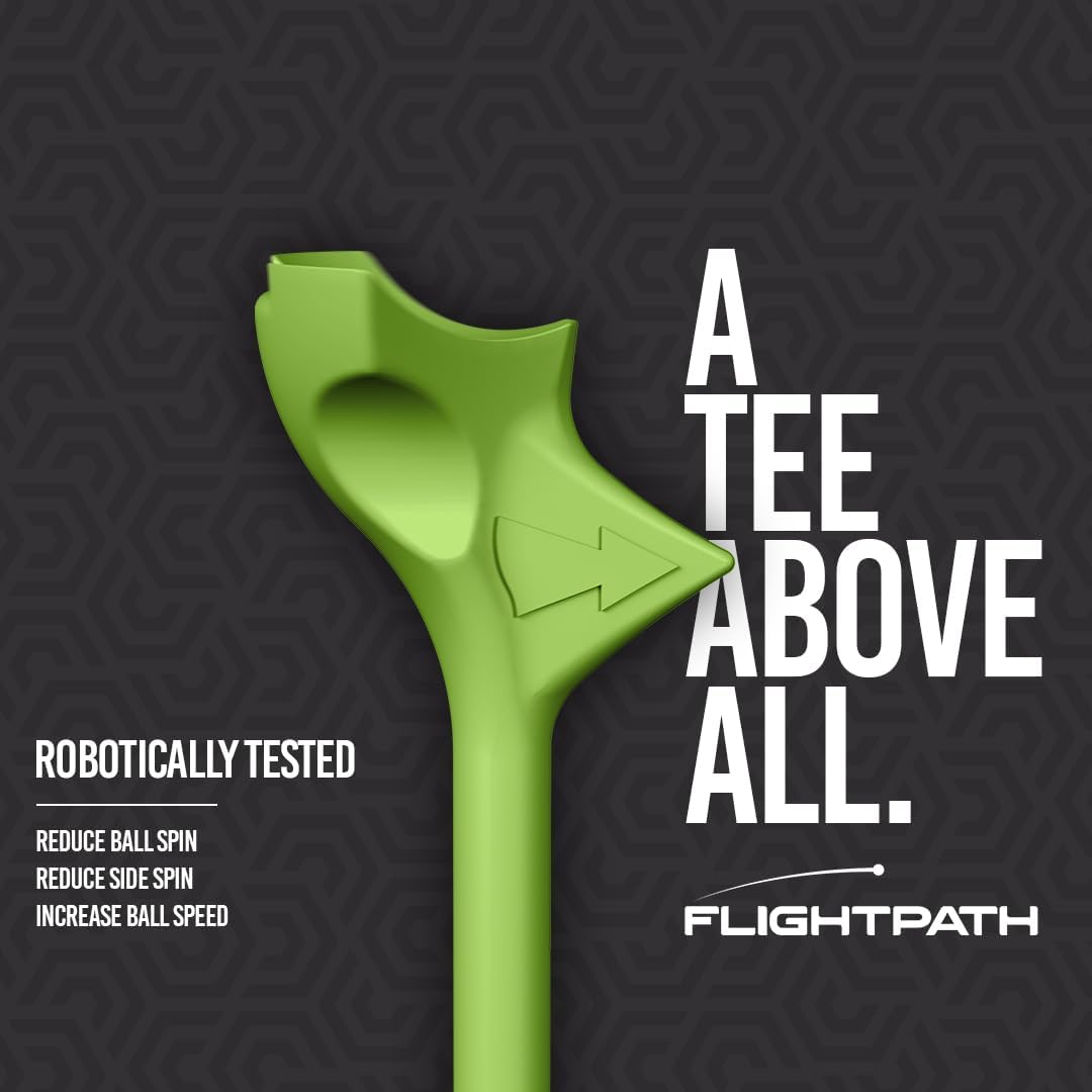 FLIGHTPATH Diamond Golf Tees – Patented Design to Reduce Spin for Long, Straight Drives – Low-Friction 3.25” Long Tees, Robotically Tested for Ball Spin – USGA Approved Performance