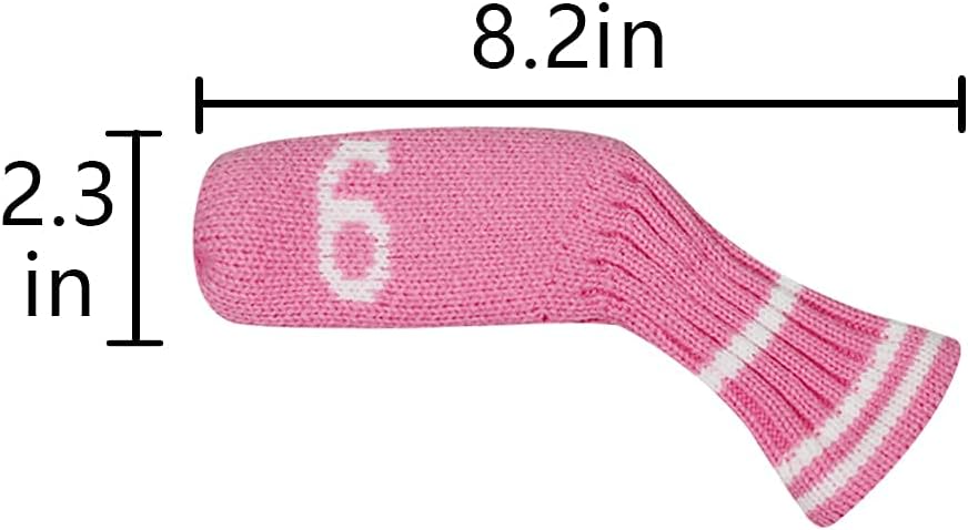 Scott Edward 1/7/10 Pcs Knitted Golf Club Head Covers for Irons Wedge Cuteness and Basically Socks Shape Washable Golf Club Head Protector on Classic Stripes Style，Double Sided Customization