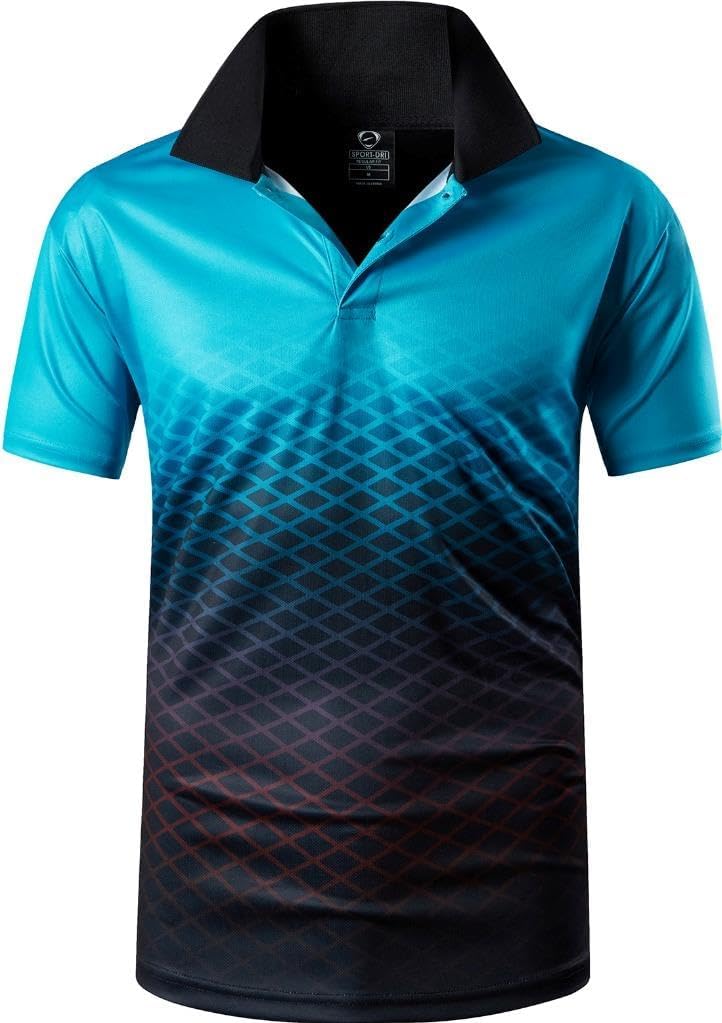 jeansian Men's Sport Outdoor Quick Dry Fit Short Sleeves Polo Tee Shirt Tshirt T-Shirt Tops Golf Tennis Bowling LSL195