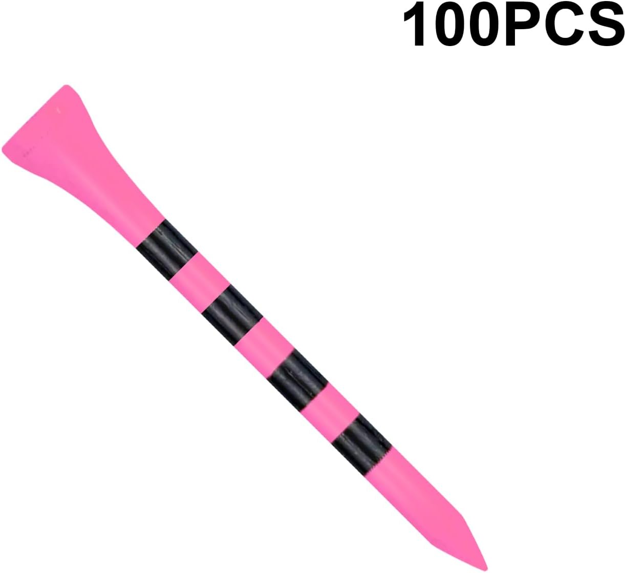 Wooden Golf Tees 3-1/4", 2-3/4", 2-1/8", 1-1/2" Available, 100 Count (Natural Color, White, Black, Blue, Red, Green, Yellow, Pink, Orange)