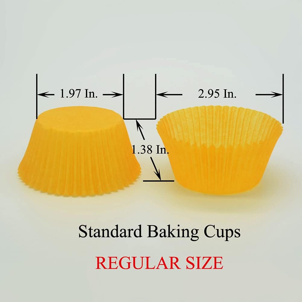 Orange Cupcake Liners Greaseproof Paper Standard Baking Cups for Party and More, 150-Count