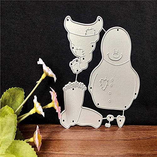 Lapoo Metal Cutting Die for Scrapbooking, 3D Backgrounds Frame New Cutting Dies DIY Album Card Making Decor Paper Metal Die Cuts Party Wedding Decorations (Quiet Snowman 3.7 x 2.4 in)