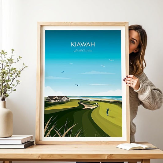 Golf Print Kiawah Island - US PGA Championship - Ocean Course Clubhouse, Kiawah Island Golf Poster, South Carolina Golf Course Art, Ocean Course Print (Unframed) (24x36)
