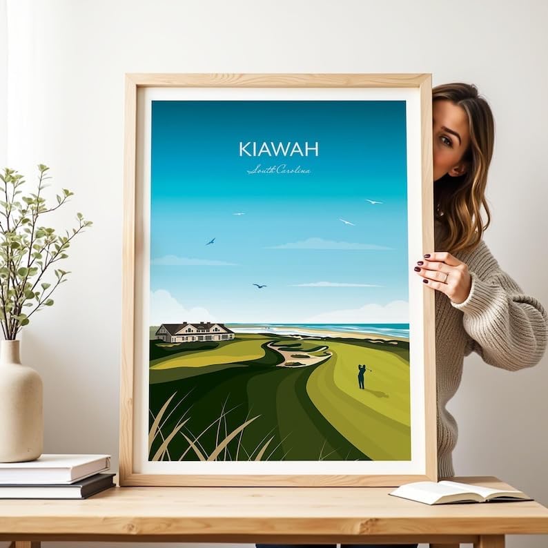 Golf Print Kiawah Island - US PGA Championship - Ocean Course Clubhouse, Kiawah Island Golf Poster, South Carolina Golf Course Art, Ocean Course Print (Unframed) (20x30)
