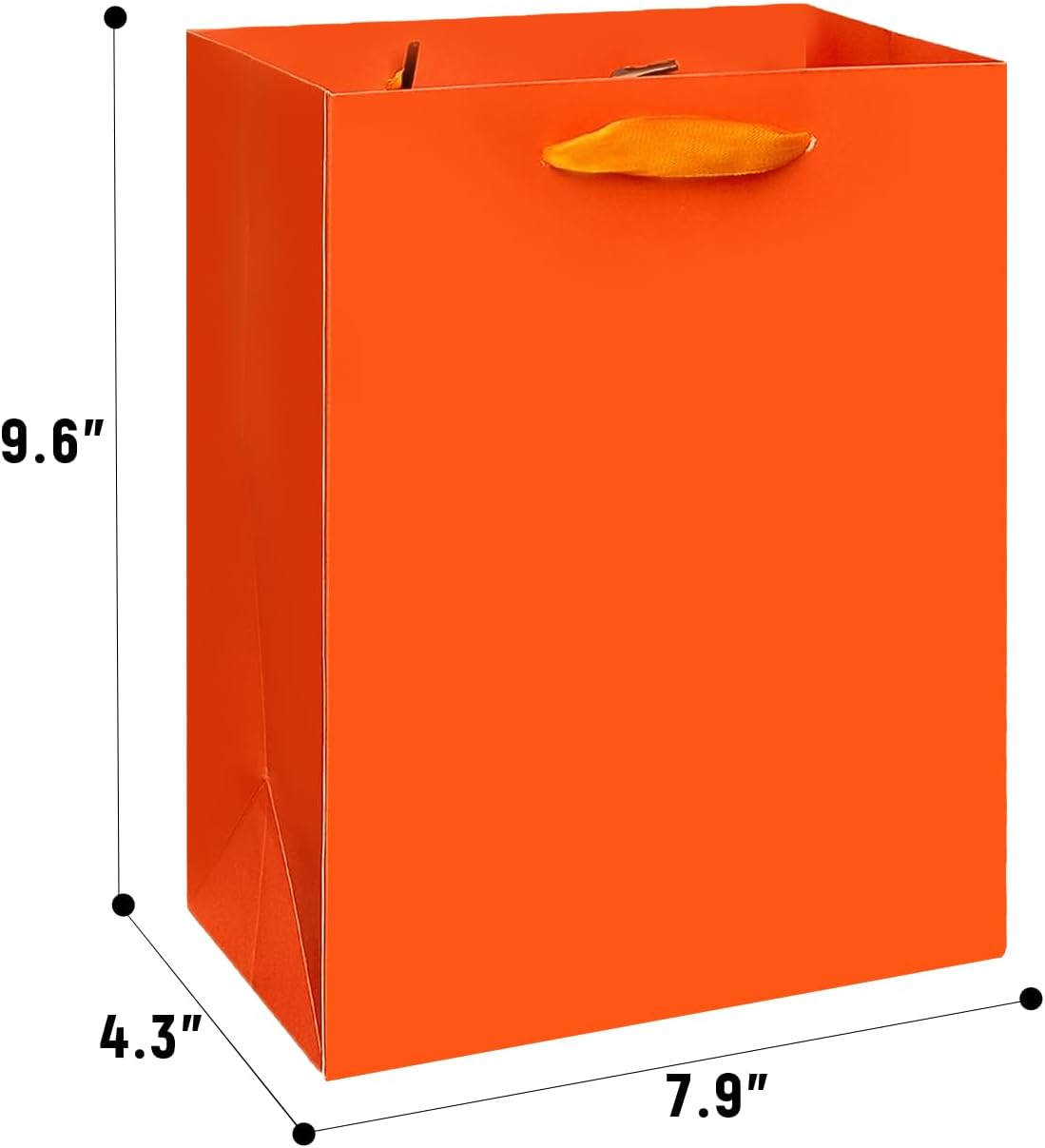 Gcardist Dark Orange Gift Bags with Tissue Paper for Wedding, Birthday, Party Supplies-7.9"x4.3"x9.6" Medium Size Cardboard Gift Bags（5pcs Bags +10pcs Tissue Paper ）