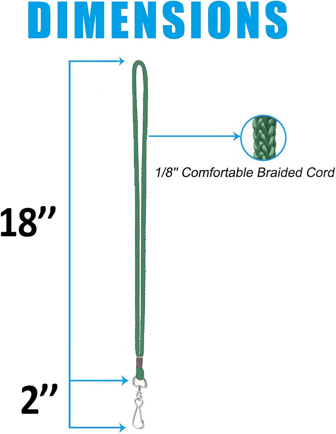 120 Pcs Green Lanyards Premium Bulk Lanyards Round 36" with Swivel J Hook for ID Name Badge Holder, VIP, School, Kids, Coach, Conference, Festival and Hang Keys