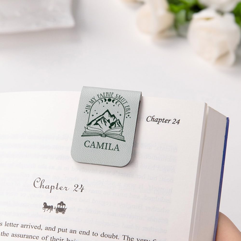 CALLIE Personalized Magnetic Bookmark Clip – Custom Name Reading Gifts for Book Lovers, Birthday Teacher's Day Christmas for Bookworm Gifts (Fantasy Book Dragon)