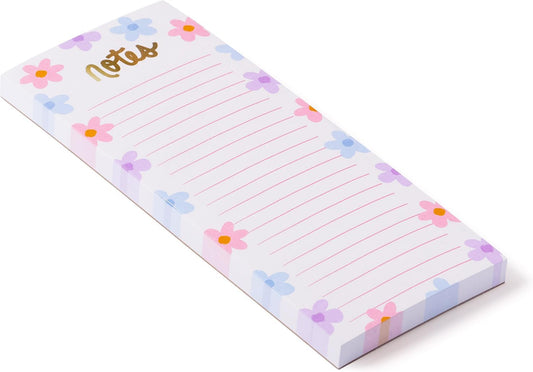 WORLD TRAVELER Eccolo Dayna Lee To Do List Notepad, Plump Daisy To Do Magnetic Shopping List Pad for Fridge and Home, Lined Message Pad for Kitchen, 100 Pull-Off Sheets (4x10 Inches)