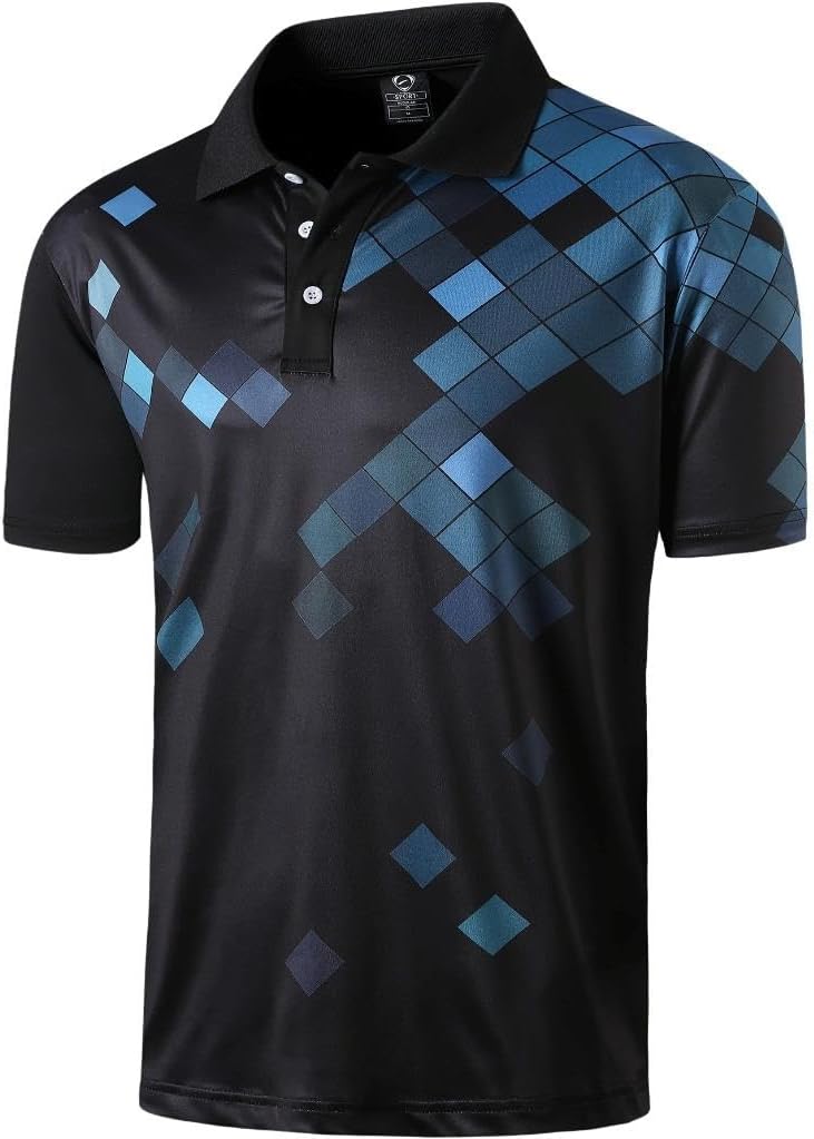 jeansian Men's Sport Outdoor Quick Dry Fit Short Sleeves Polo Tee Shirt Tshirt T-Shirt Tops Golf Tennis Bowling LSL195