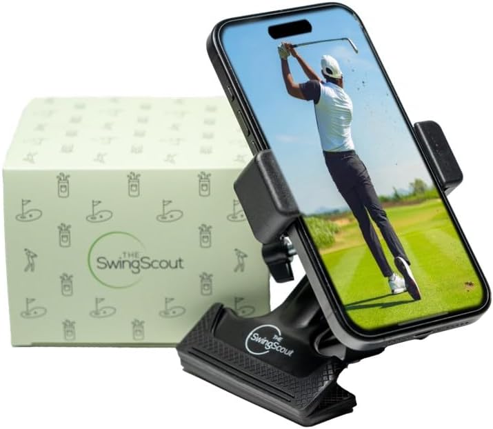 Record Your Golf Swing | Golf Bag Phone Holder | Clip to Your Golf Bag | No Extra Equipment Needed | Quick Setup | Fits Any Cellphone | Perfect Golf Gift