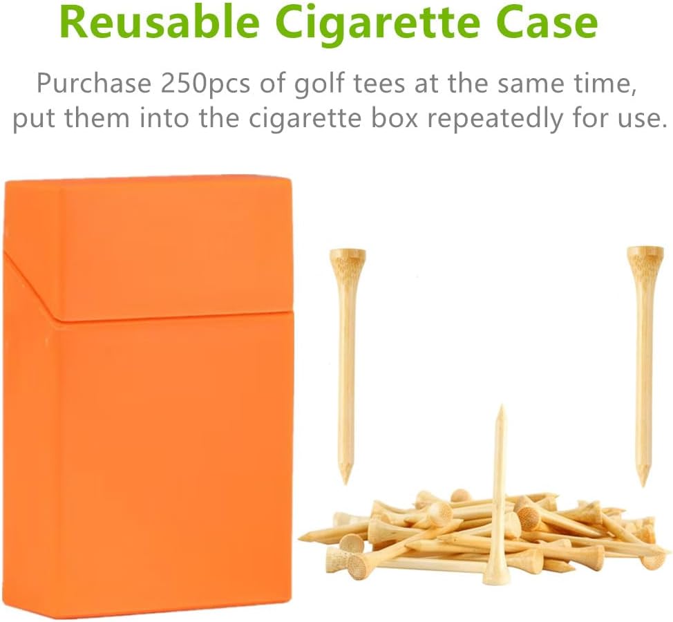 Premium Bamboo Golf-Tees | 18 Count, 2-3/4 or 3-1/4 Inch Wooden Tees | Pop-up Packaging and Cool Organization | Funny Golf Accessory for Golfers