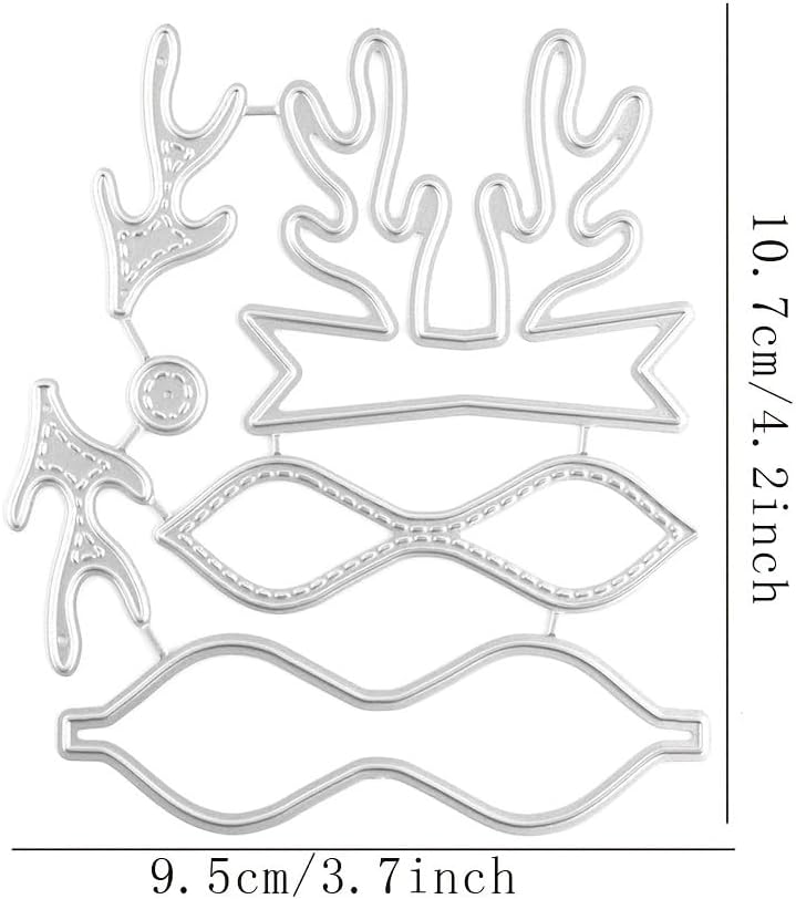 Lapoo Metal Cutting Die for Scrapbooking, 3D Backgrounds Frame New Cutting Dies DIY Album Card Making Decor Paper Metal Die Cuts Party Wedding Decorations (Antler 4.2 x 3.7 in)