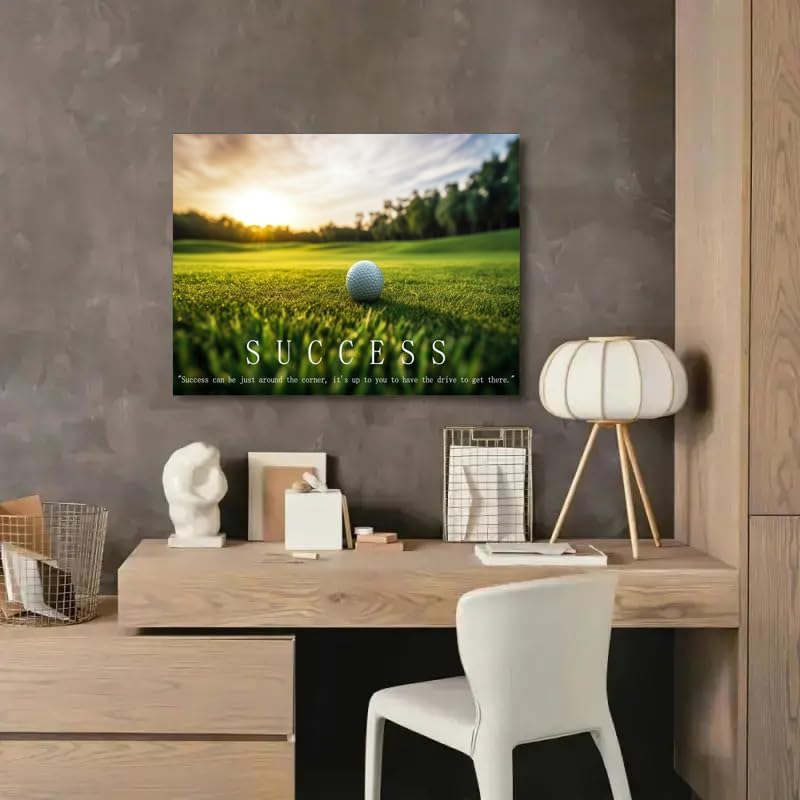 Golf Inspirational Quotes Wall Art Posters Pictures for Gallery Room Aesthetic Living Room Bathroom Bedroom Decor (12×18inch_Framed)