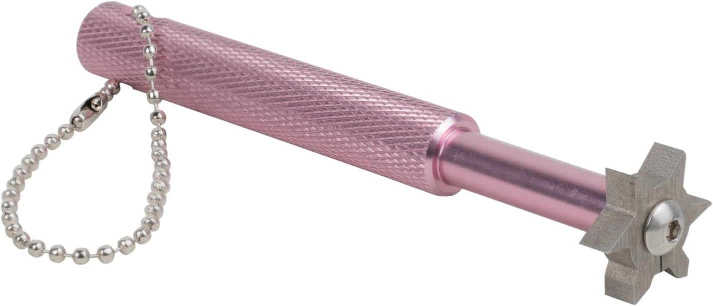 Golf Groove Sharpener,Golf Club Groove Sharpener,Groove Sharpener,Club Sharpener,Groove Sharpening Tool - Generate Optimal Backspin - Suitable for U & V-Grooves (6 Heads) (Pink)
