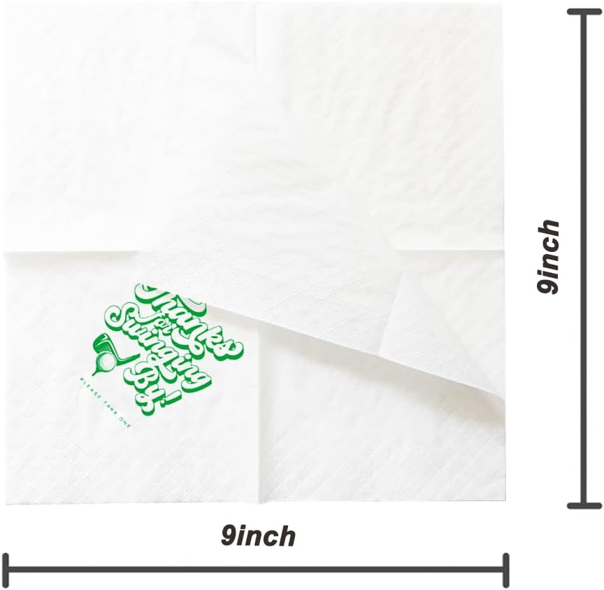 SharkBliss Golf Cocktail Napkins, Thanks For Swinging By Please Take One Disposable Paper Cocktail Beverage Napkins for Golf Theme Party Table Decor 2-Ply, 5x5" (50, Please Take One)