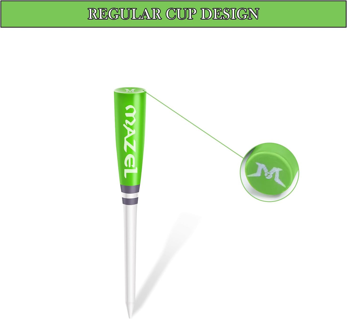 MAZEL Natural Wood/Bamboo Golf Tees 2 3/4 Inch & 3 1/4 Inch,Pack 50 or 120,Reduce Friction & Side Spin,More Stable Golf Tees