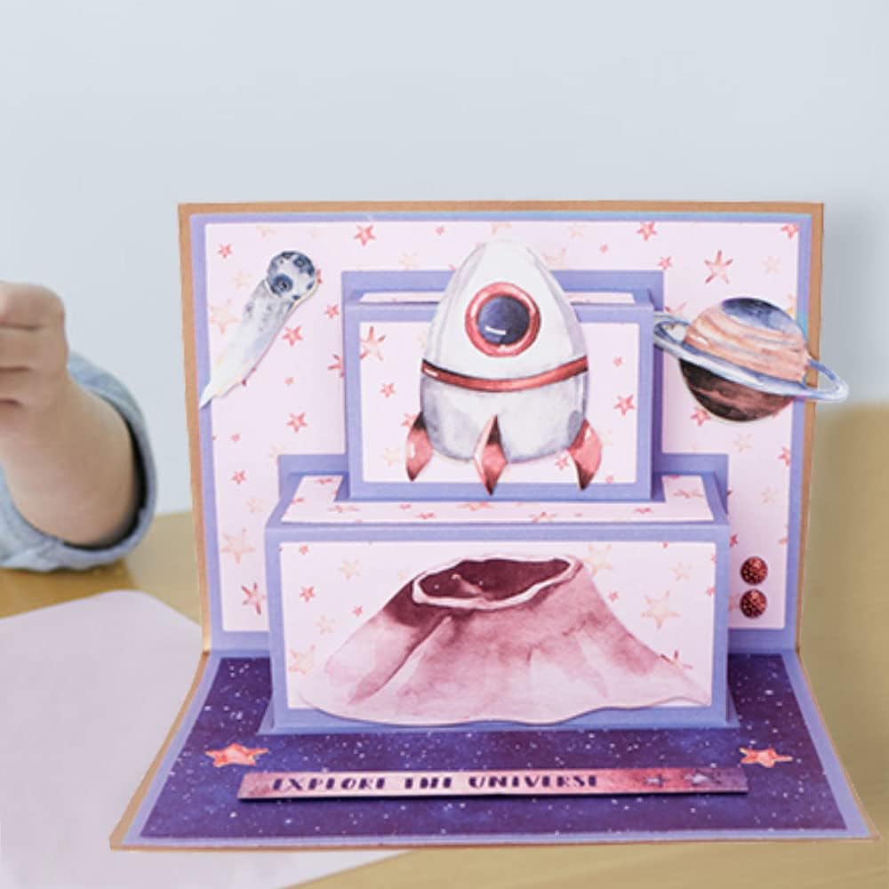 3D Theater Card Shape Die Cuts for Card Making, Rectangular Shaped Gift Card Cutting Dies Sets 3-D Box Dies Stencils Embossing Template for Scrapbooking DIY Cards Album Crafts Supplies