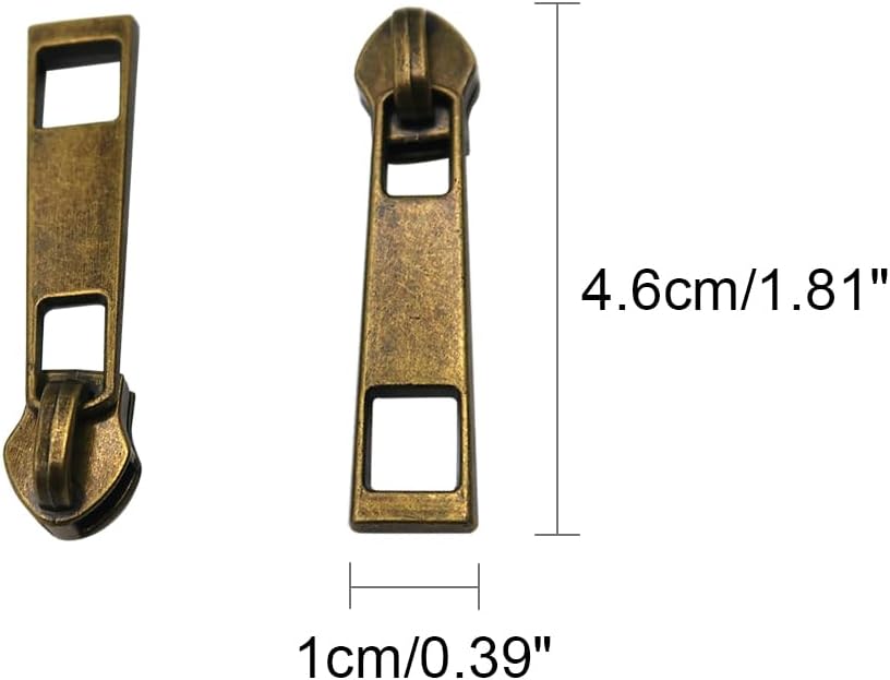 HOLSHUN #5 Zipper Sliders Zipper Pull 30pcs Bulk Heavy Duty Metal Antique Bronze Pulls for #5 Nylon Coil Zippers Replacement #5 Sliders for Luggage Luxury Bag Hardware Luggage & DIY Craft Supplies
