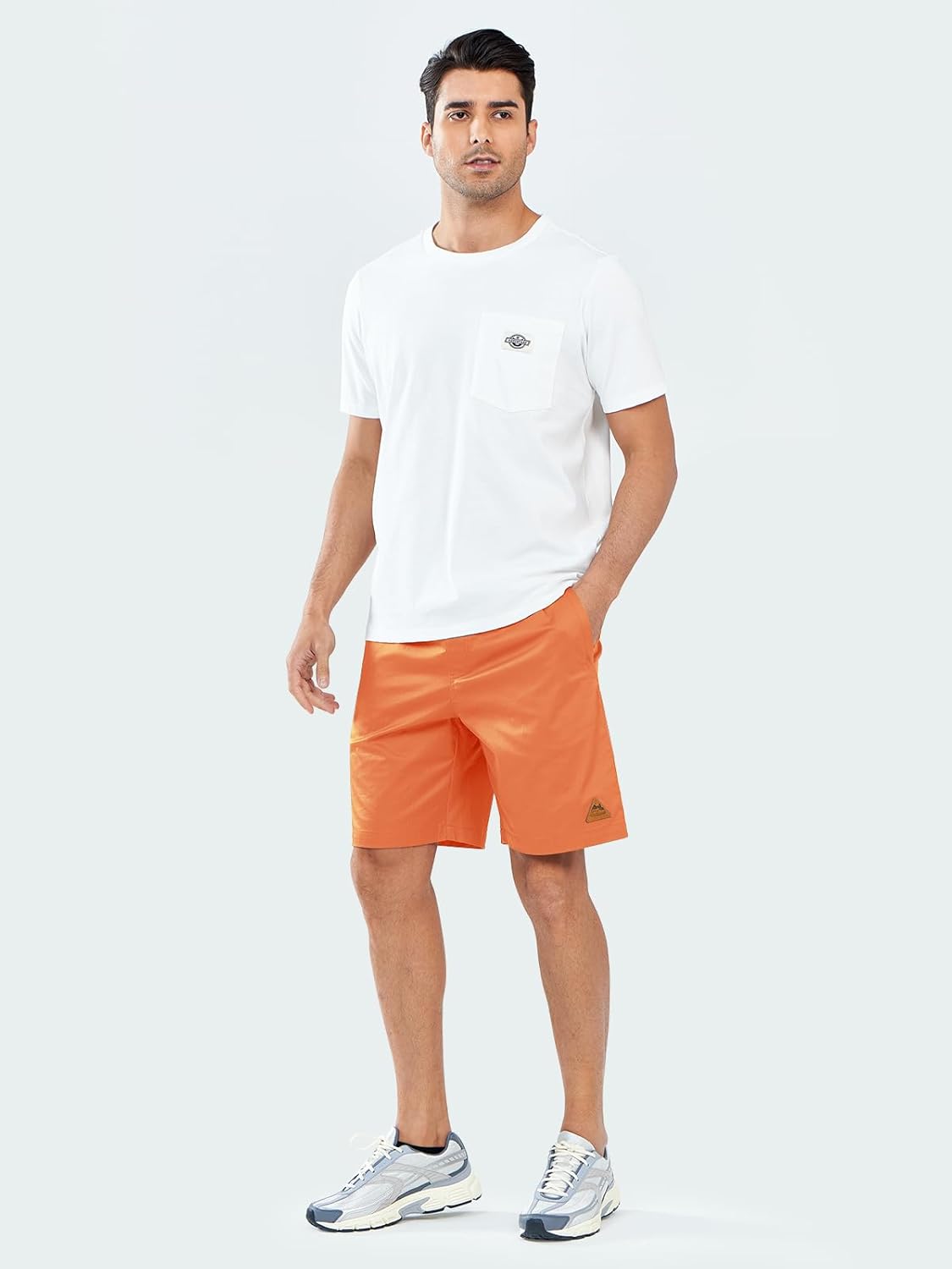 NORTHYARD Mens Casual Shorts-Cotton 9" Golf Hiking Drawstring Elastic Waist Work Shorts with Zipper Pockets
