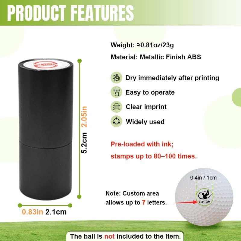 Custom Golf Ball Stamp Personalized Self-Ink Golf Ball Stampers Golf Accessories Monogram Ball Marker Gifts for Golfers Men Dad Boyfriend Husband