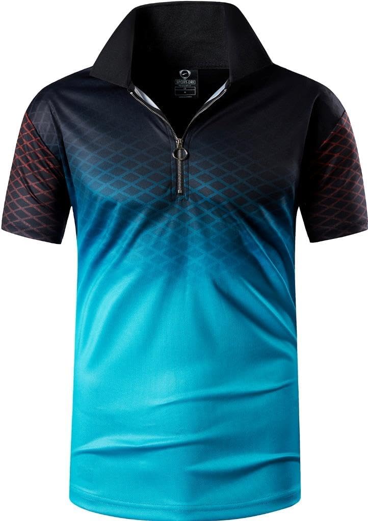 jeansian Men's Sport Outdoor Quick Dry Fit Short Sleeves Polo Tee Shirt Tshirt T-Shirt Tops Golf Tennis Bowling LSL195