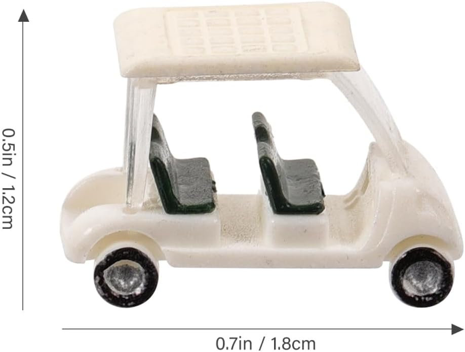 Realistic Mini Golf Carts Toy 1:150 Scale 5pcs Miniature Golf Cart Models for Dollhouse Cake Toppers Decor