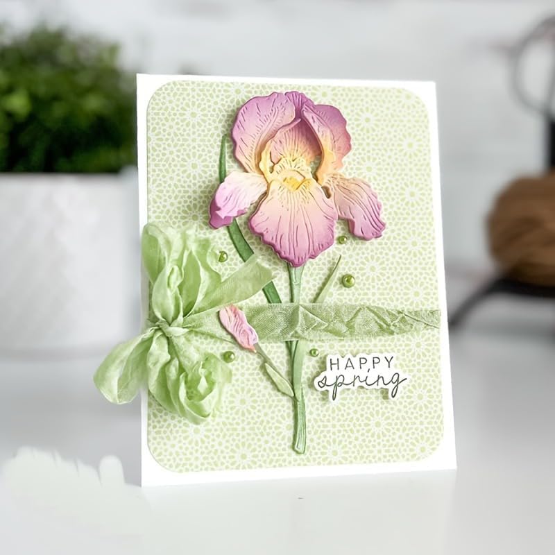 Flowers Metal Cutting Die for Scrapbooking - Cut Stencils for DIY Scrapbook Photo Album Decorative Paper Card, Card Making Supplies, Stencils & Crafting Die Cut (Oleander 7.4 x 4.1 in)