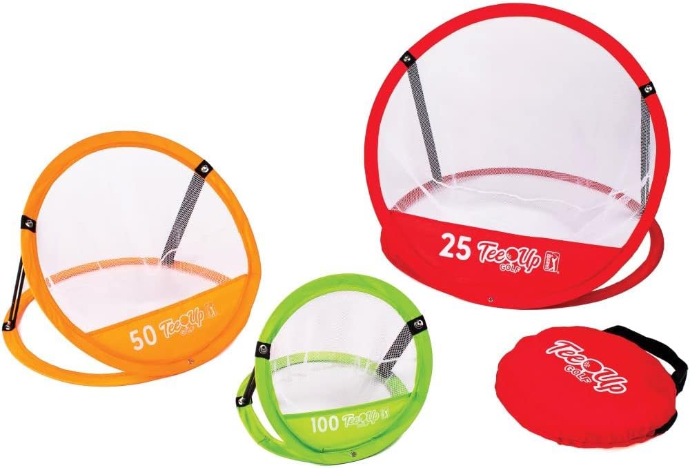 PGA Tour Golf Practice Aids by Golfgen: Premium Chipping Nets, Putting Rings, & Targets, Indoor & Outdoor Training, Improve Accuracy & Control, Master Putting and Chipping, Portable for On The Go