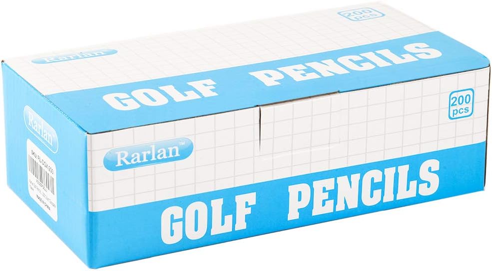 Rarlan Golf Pencils with Erasers, 2 HB, Pre-Sharpened, 200 Count Bulk Pack