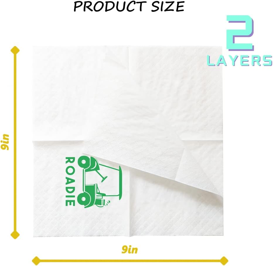 Golf Cocktail Napkins, 100 Pack Par-Fect Together Golf Themed Paper Cocktail Beverage Napkins for Wedding Rehearsal Dinner Bridal Shower Engagement 2-Ply, 5x5 Inches (Golf Cart Roadie Napkins)