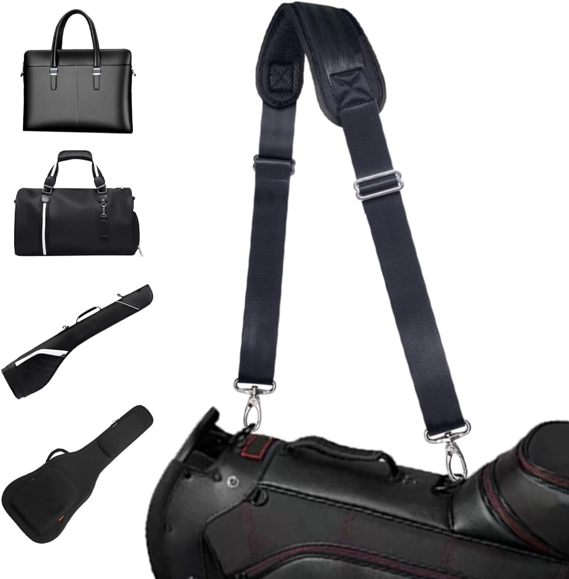 Heavy Duty Shoulder Strap for Bag Universal Replacement 58" Fixed Padded Adjustable Buckle