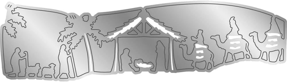 Lapoo Cutting Die for Scrapbooking, 3D Backgrounds Frame New Cutting Dies DIY Album Card Making Decor Paper Craft Metal Die Cuts Party Decorations (Starry Night Journey 6.2 x 1.7 in)