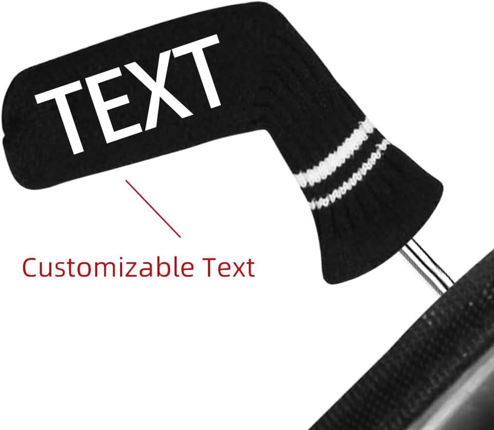 Scott Edward 1/7/10 Pcs Knitted Golf Club Head Covers for Irons Wedge Cuteness and Basically Socks Shape Washable Golf Club Head Protector on Classic Stripes Style，Double Sided Customization