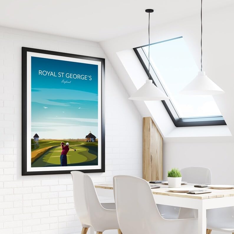 Golf Print Royal St George's - The Open Championship; Royal St George's Golf Poster; England Golf Course Art; British Open Championship Print (Unframed) (20x30)