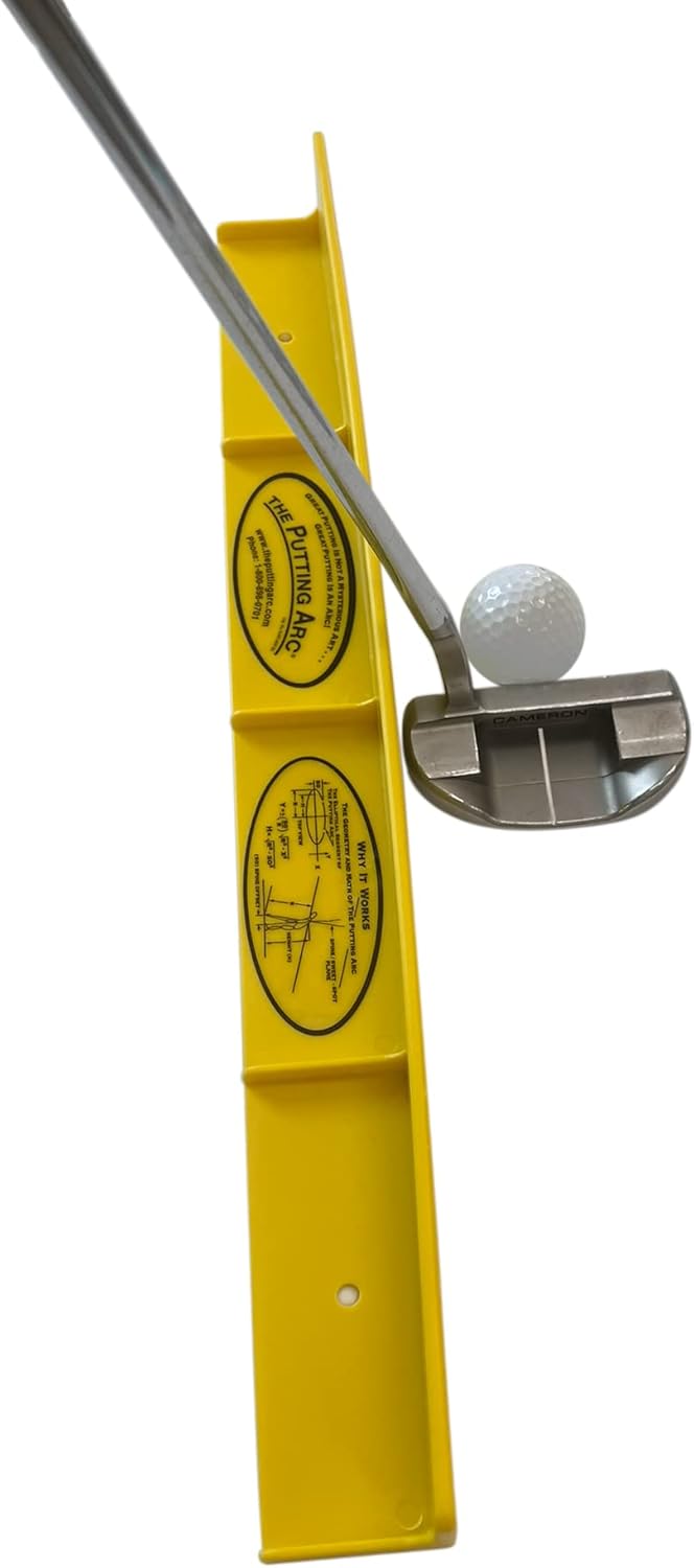 The Putting Arc - T3 Model - Golf Training Aid Used to Perfect Your Putting and Reduce Your Score! - Practice and Master Your Putting Fundamentals! - Golden Yellow