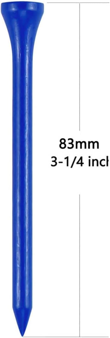 Wooden Golf Tees 3-1/4", 2-3/4", 1-1/2" Available,100 Count (Natural Color, White, Black, Blue, Red, Pink)